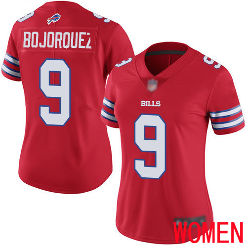Women Buffalo Bills 9 Corey Bojorquez Limited Red Rush Vapor Untouchable NFL Jersey